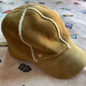Ugg leather shearling baseball hat